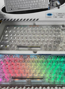 【现货】狼蛛F98proV3无线透明机械键盘F81三模客制化热插拔RGB