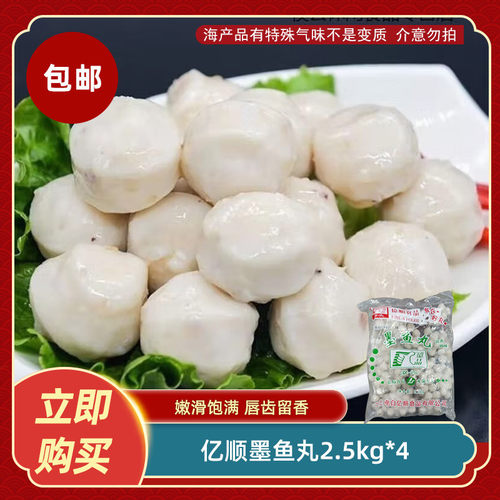 电白亿顺墨鱼丸2.5kg*4火锅烧烤麻辣烫串关东煮食材餐饮商用食材