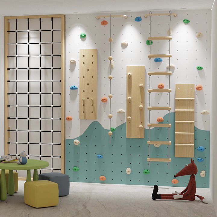 儿童攀爬绳梯软梯子室内家用吊环单杠体能感统训练早教幼儿园秋千