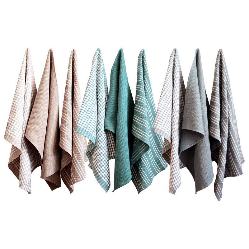 三条装灰色家居布艺茶餐巾厨房毛巾抹布kitchen towels washcloth