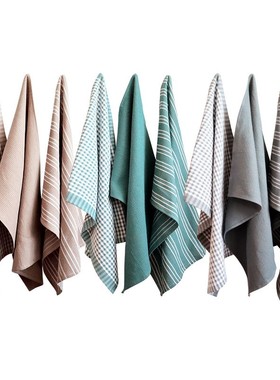 三条装灰色家居布艺茶餐巾厨房毛巾抹布kitchen towels washcloth