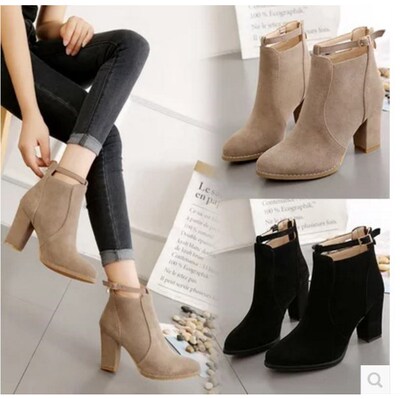 2018 winter women's ladies lady high heels shoes ankle b