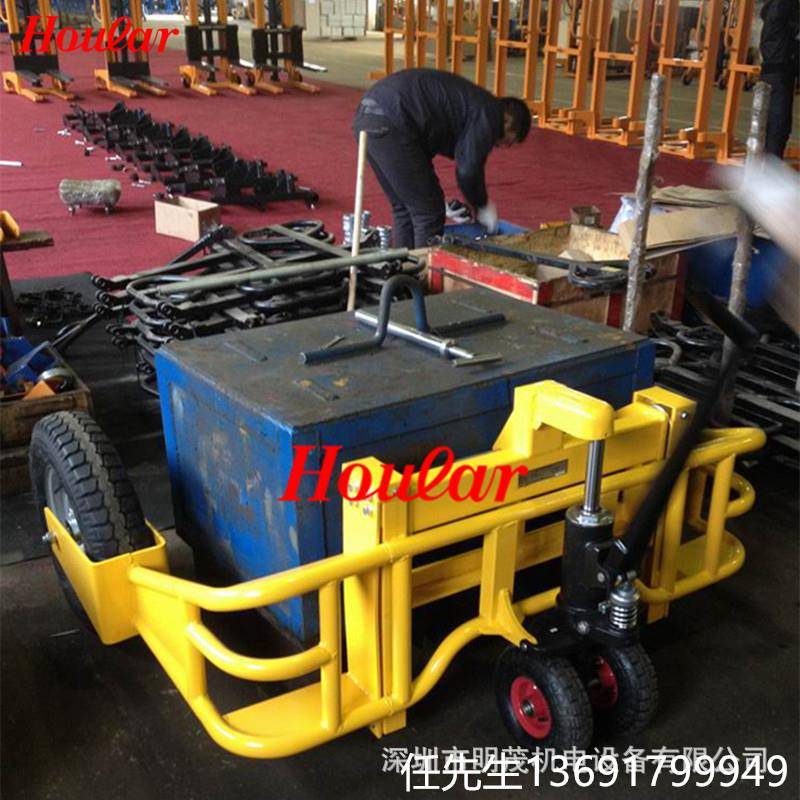 1吨地手动车M型K-D100托盘车越野叉车充山气轮液压叉搬运拖车MK-D