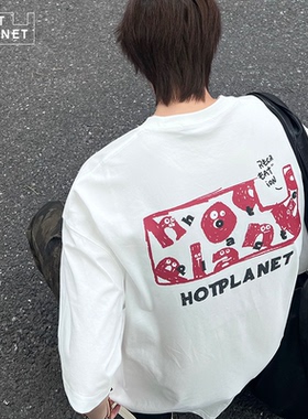 HOTPLANETt恤2025新款情侣装夏季潮牌白色210g刺绣字母男士短袖