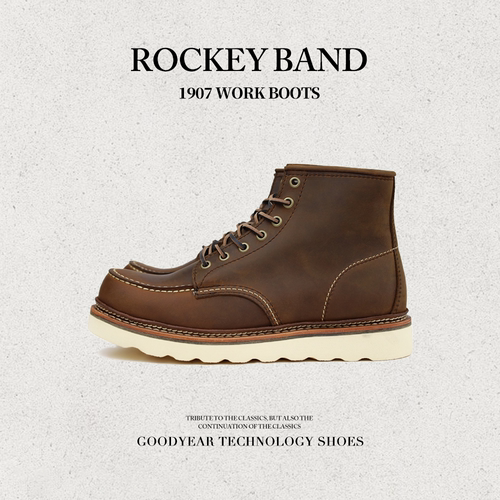 ROCKEYBAND阿美咔叽牛皮工装鞋