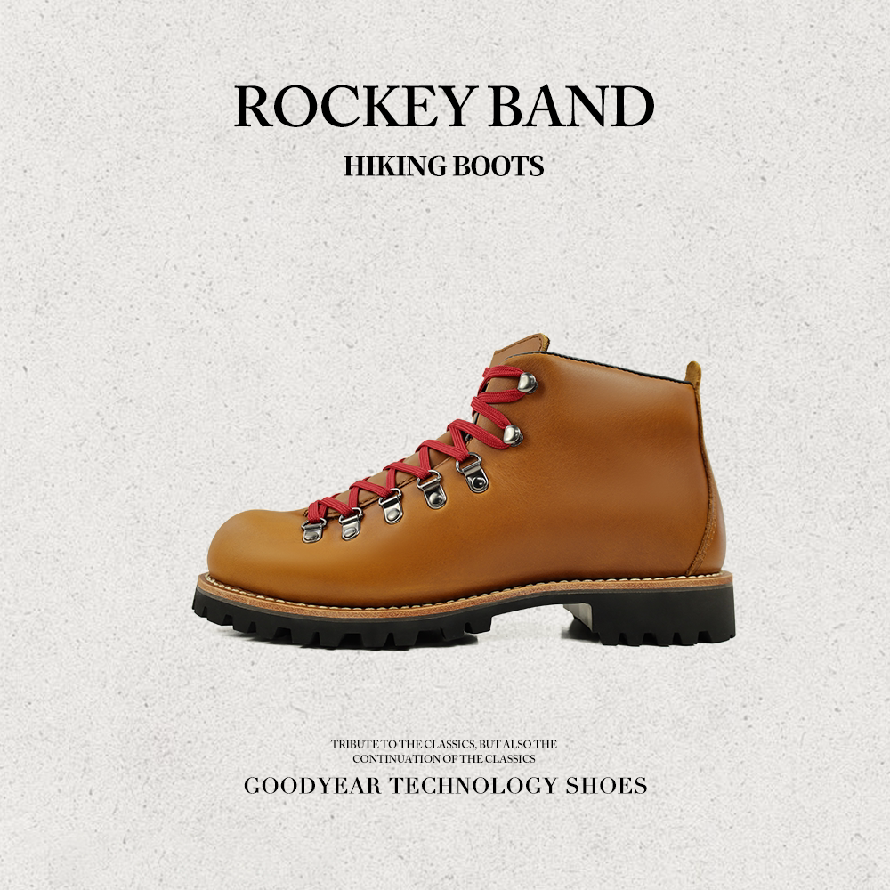 新品固特异黄棕变色油蜡头层牛皮高帮登山靴户外徒步男鞋2026秋冬