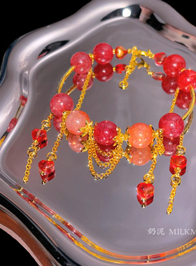 奶泥MILKMUD/大奉打更人临安公主衍生款原创设计手链琉璃串珠渐变