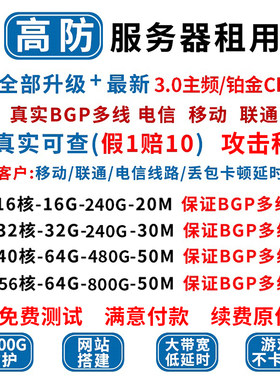 高防物理机铂金bgp多线攻击秒解