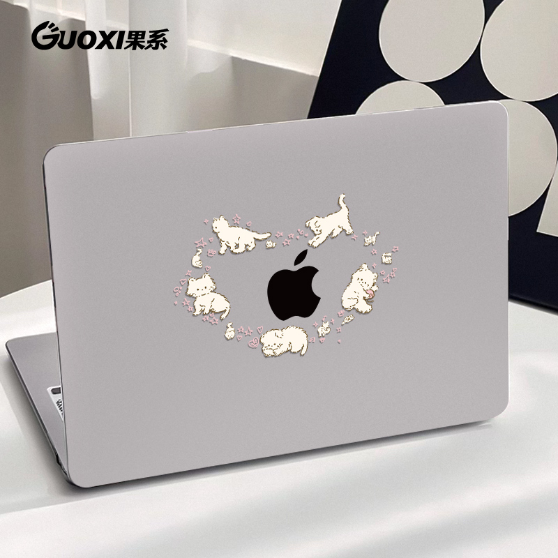 GUOXI爱心猫猫透彩壳适用于苹果macbookpro保护壳2024新款14寸macbook套air13笔记本mac电脑13.3透明保护套 3C数码配件 笔记本炫彩贴 原图主图