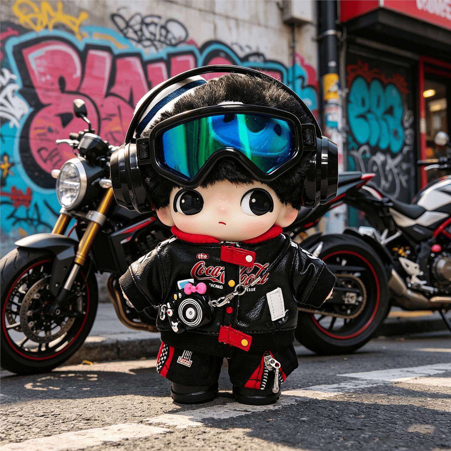 dimoo秘密话剧社娃衣机车服套装