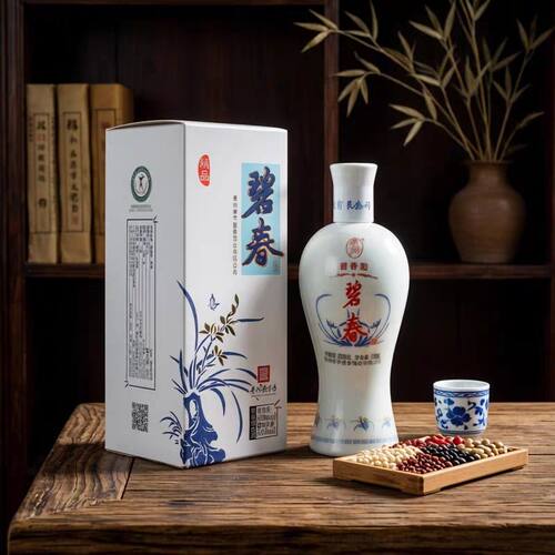 碧春酒-精品50度 麸曲酱香型白酒 白瓷瓶 高度固态发酵纯粮食酒