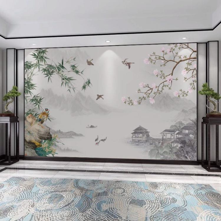 电视背景集成墙板简约碳晶岩板轻奢风客厅沙发影视墙竹木纤维墙板