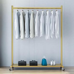 店衣服架带轮子 网红家用移动挂衣架学生宿舍衣帽架阳台晾衣杆服装