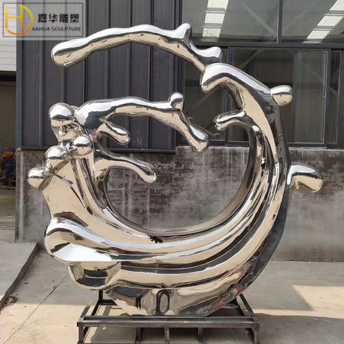 不锈钢浪花雕塑户外园林景观金属水滴水花广场海浪水景造型摆件