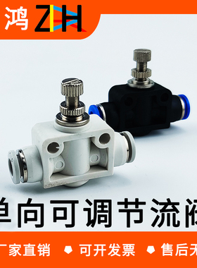 气动SA气管接头LSA4管道节流阀PA6限流8调速12流量调节阀10