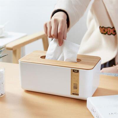 bamboo wooden tissue box japanese creative tray living ro