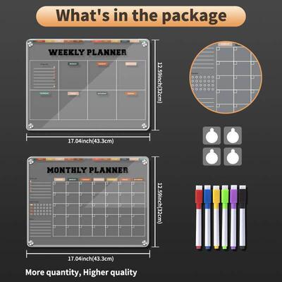magnetic transparent acrylic board note message schedule