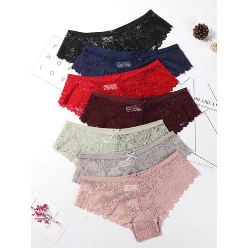3 Pcs Panties Woman Underwear Sexy Lace Soft Lingerie 无痕裤