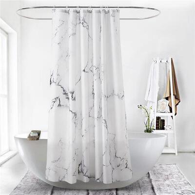 B10Creative marble Waterproof polyester shower curtain OTR1