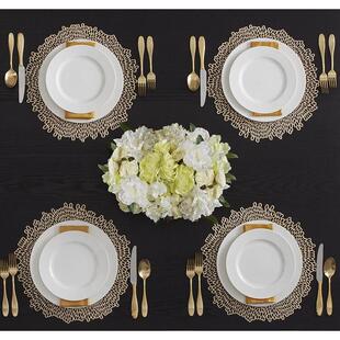 Sliver Placemat Table Pack Mats Dining Gold and Kitchen