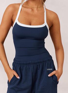 Sleeveless square neck camisole top无袖方领休闲吊带背心上衣