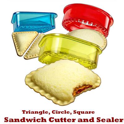 Sandwich Cutter Sealer Maker Lunch Box Bento Press Crimper