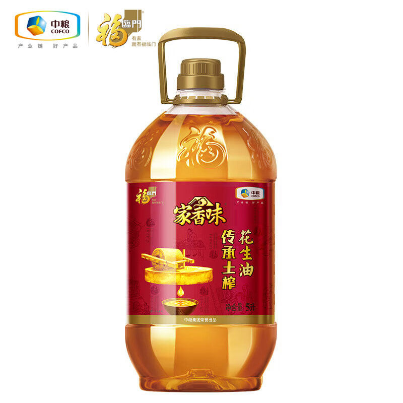 中粮福临门家香味传承土榨花生油5L 食用油,粮油调味/速食/干货/烘焙,花生油,淘宝优惠券,粉丝福利购,淘宝优惠卷