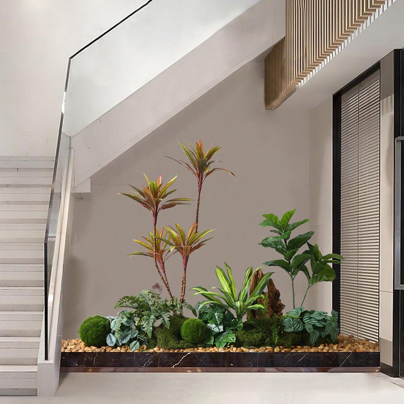 速发绿植朱蕉盆布组合造景室内展厅酒店饰物隔断橱窗装植场景栽置