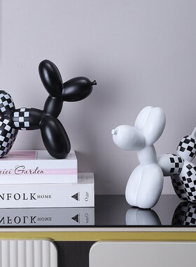 速发玄关气球狗摆件软装高级感客奢轻厅餐品柜装饰边搬家礼物乔迁