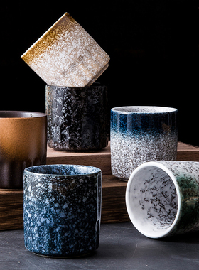 速发日小创意复古陶瓷茶具寿司店茶饭杯清酒杯餐厅水店家用茶杯子