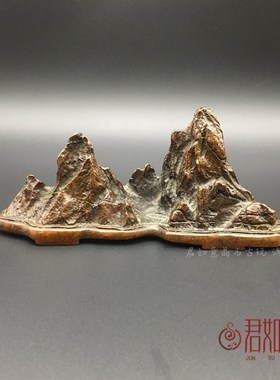 速发仿古实心铜假山摆件铜雕件盆景迷你小山书桌装山铜小假山饰铜