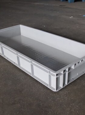 速发411灰色周转盒长方形塑子箱物流箱带盖大号箱子胶框收纳盒料