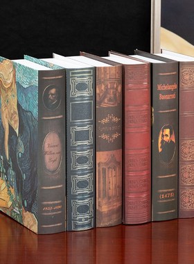 速发欧式复古怀咖假书书摆件创意饰品道具模旧书型啡厅客厅装饰书