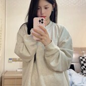 速发圆0斤大码 上衣 宽小长袖 新款 初秋0领卫衣内搭纯色松众百搭大码