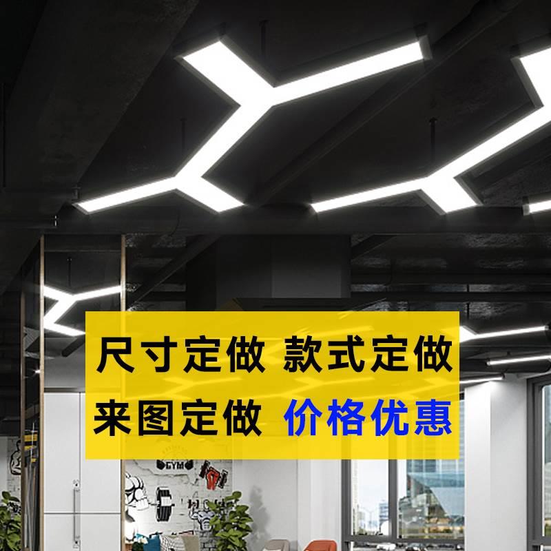 led健身房灯工业风造型字母灯商场超市网咖电竞灯舞蹈室办公吊灯