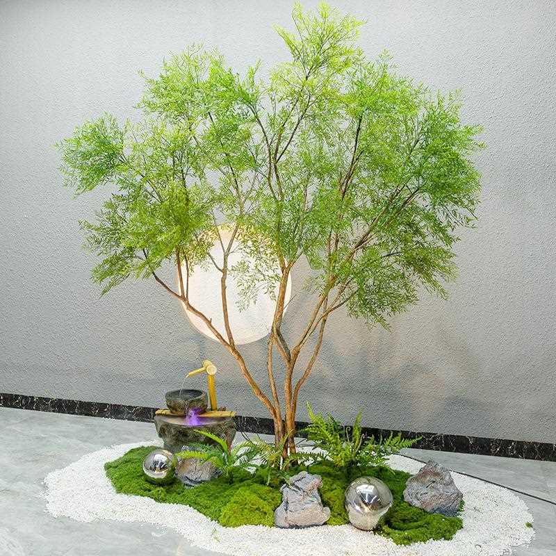高端南天竹大型仿真假树造景室内简约景观仿生绿植橱窗落地装饰树