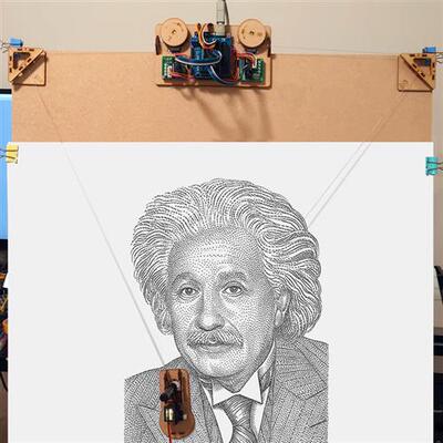 Drawbot步进电机拉线舵机彩色绘图仪自动墙画机器人创客项目套件