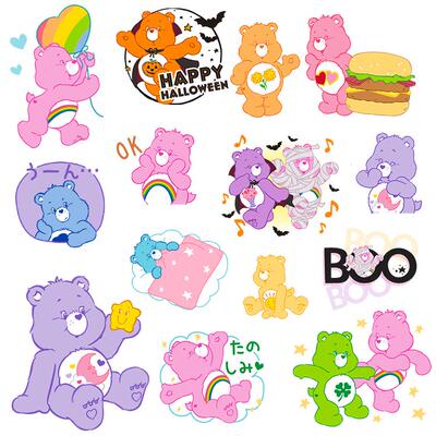 {满38包邮}care bears 彩虹爱心熊手帐贴纸相册日记本装饰