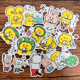 38包邮/日本今井杏小动物们手帐贴纸相册日记本装饰拼贴贴画