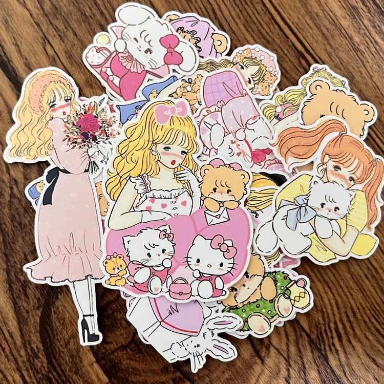 满38包邮/日本可爱Mikko甜美少女风手帐贴纸相册日记本装饰贴画02