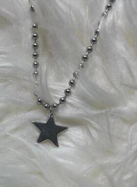 Titanium Steel Star Pendant Necklace for Men WomenHip Hop Co