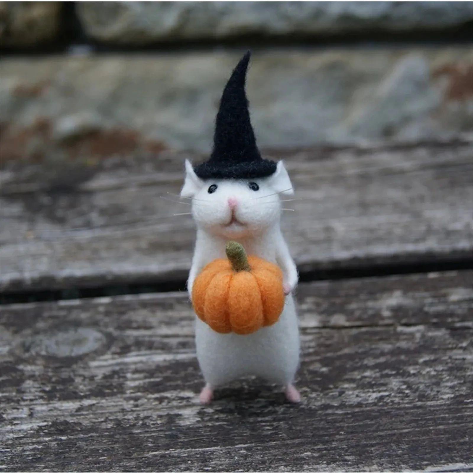 Halloween Mouse With A , Needle Felted Mouse, Needle Felted