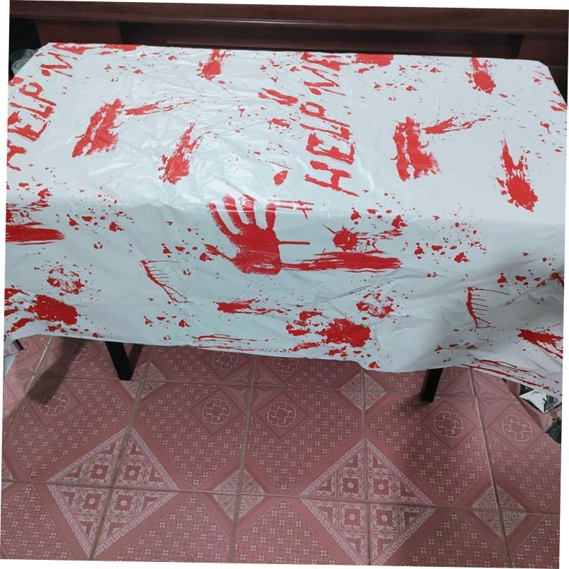Halloween party Bloody handprint tablecloth Haunted house sp