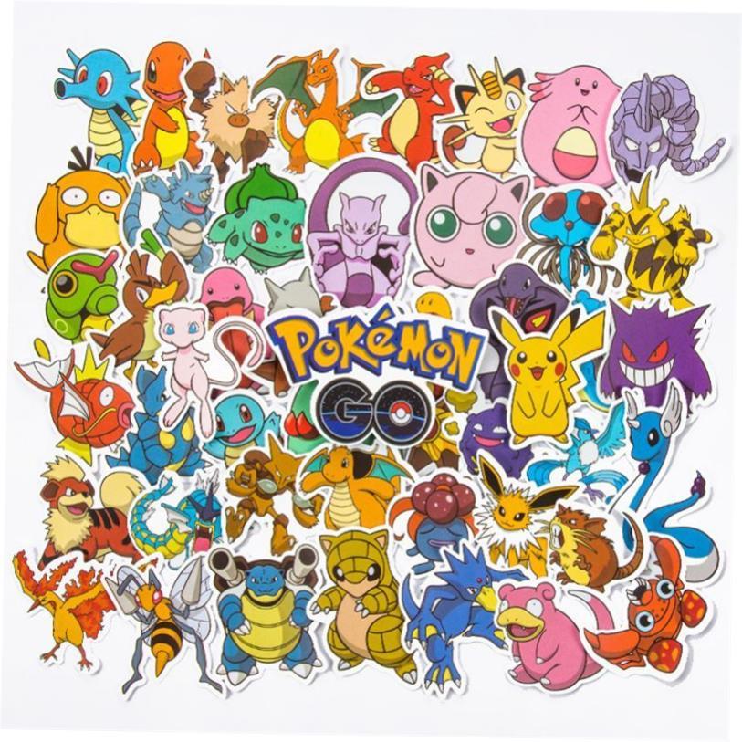 100Pcs Pokemon Stickers Kawaii Pikachu Skateboard Bicycle