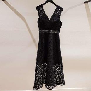 Summer Slim Crochet Spring Lady Dress and Mesh Sleeveless