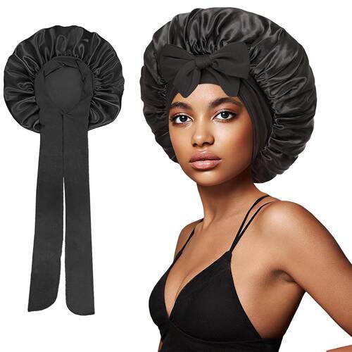 silk hair bonnet Satin Bonnets Cap Night Sleep Hat Hair Bon