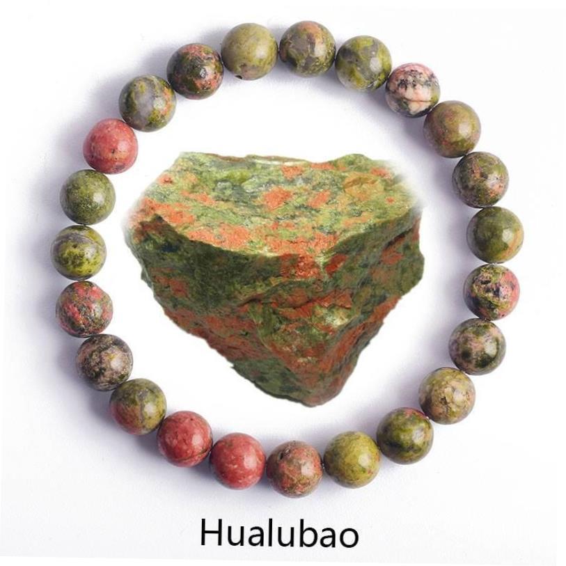 New Genuine Natural Stone Bracelet Man Natural Flower Green