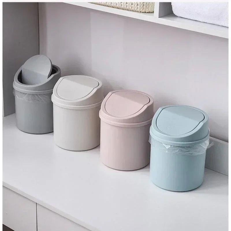 Mini Desktop Bin Small Trash Can Tube with ver Bedroom Trash