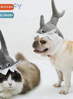 Pet Toys Shark Hat Cat Puppy Halloween Nerdy Cute Trans适用m