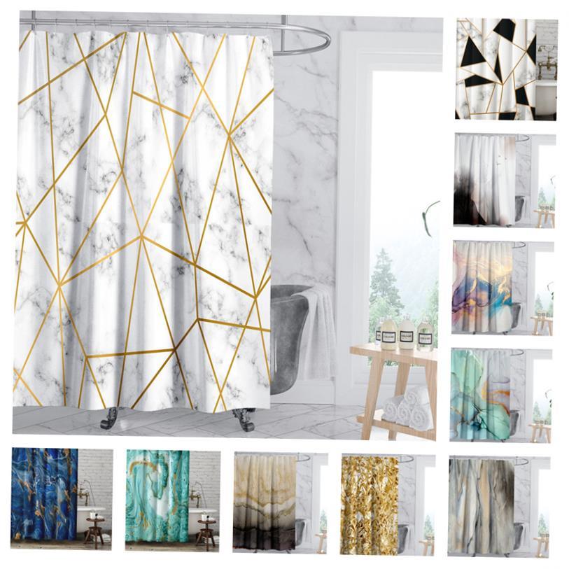 Modern Art Style Marble Luxury Shower Curtain Waterproof Hom